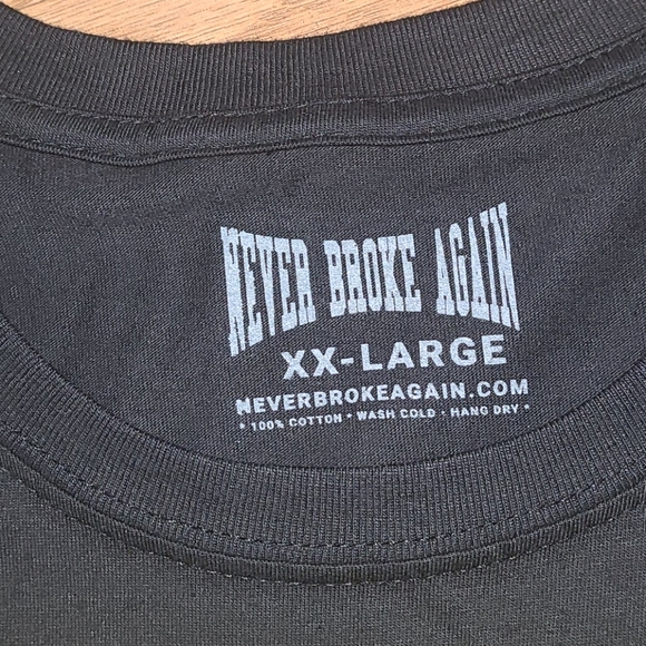 New NEVER BROKE AGAIN TEE SIZE XXL AND XXXL - Picture 3 of 4